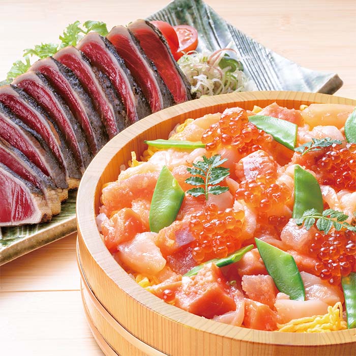 海鮮ばらちらし・鰹の塩たたきセット